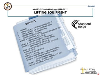 Norsok standard r 002 lifting equipment