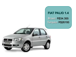 FIAT PALIO 1.4
Brasil: R$34.300
Turquia: R$26100
 