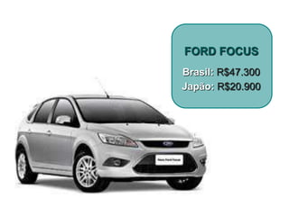 FORD FOCUS
Brasil: R$47.300
Japão: R$20.900
 
