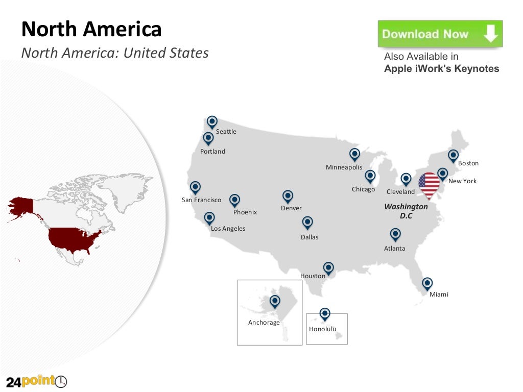 Map of North America Editable PowerPoint Presentation