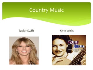 Country Music
Taylor Swift Kitty Wells
 