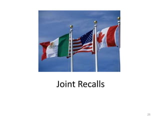 Joint Recalls 
25 
 
