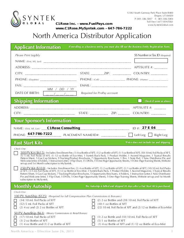 Syntek Global North America Distributor Application