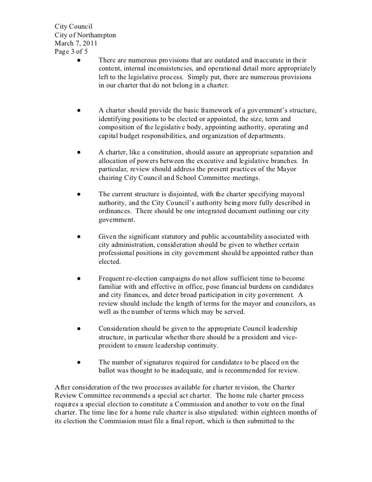 Northampton Charter Review Committee Report FINAL