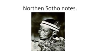 Northen Sotho notes.
 