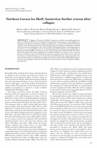 Northern larsen ice shelf Antarctica: further retreat after collapse | PDF