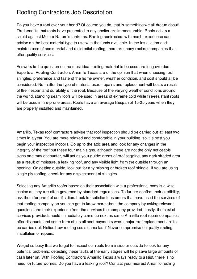 roofing contractors job description 1 638 jpg cb 1383999090 standard roofing contract