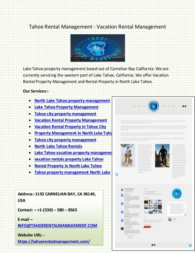 North Lake Tahoe Property Management