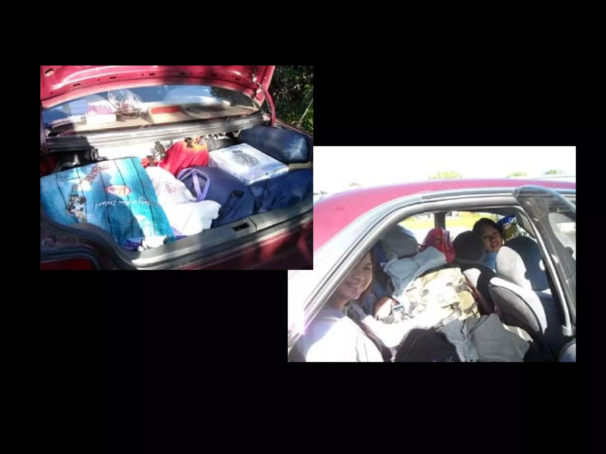 Luggage and bags and foods




Even we are like the “sandwich” (especially back seat passengers) but we managed
to travel for 2 weeks and have fun. Yeah…
 