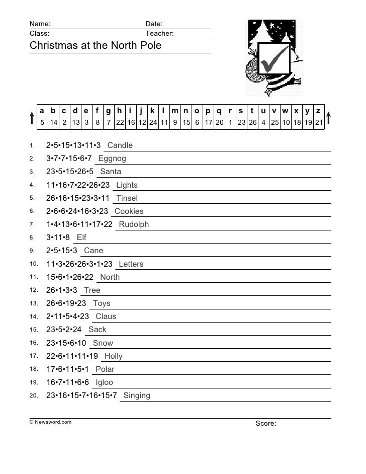 North Pole Worksheets