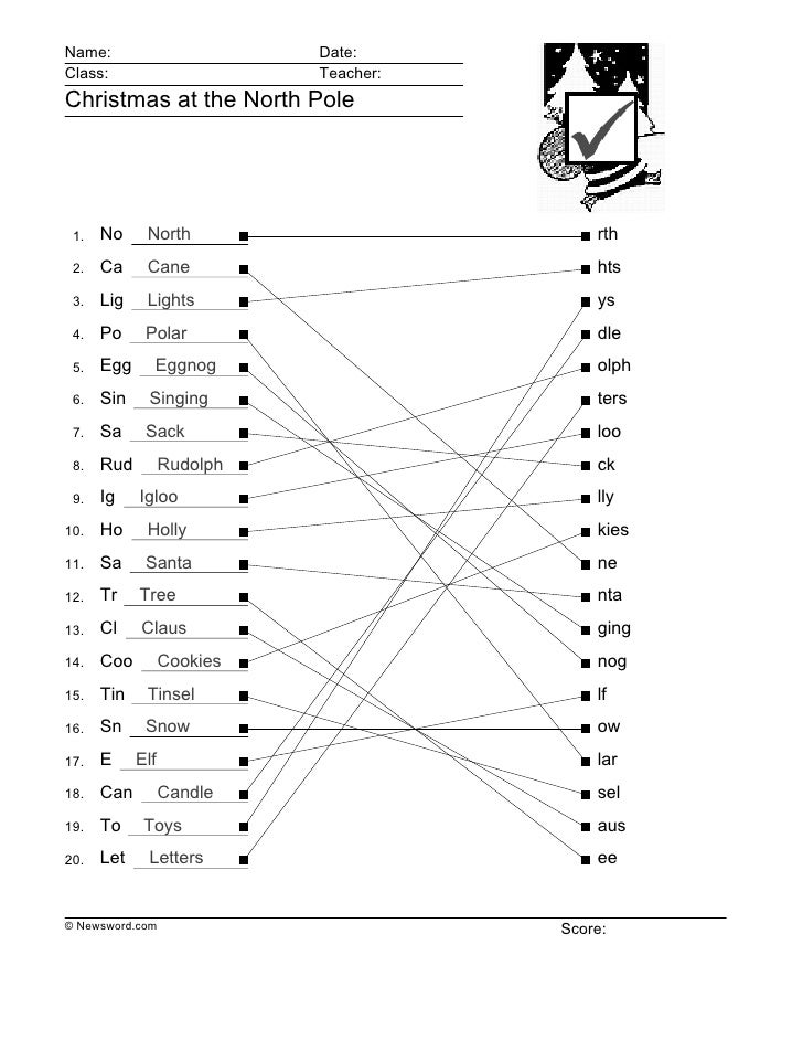 North Pole Worksheets