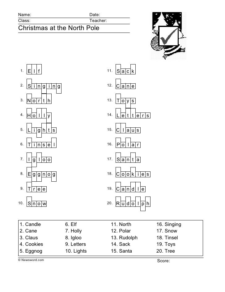 North Pole Worksheets