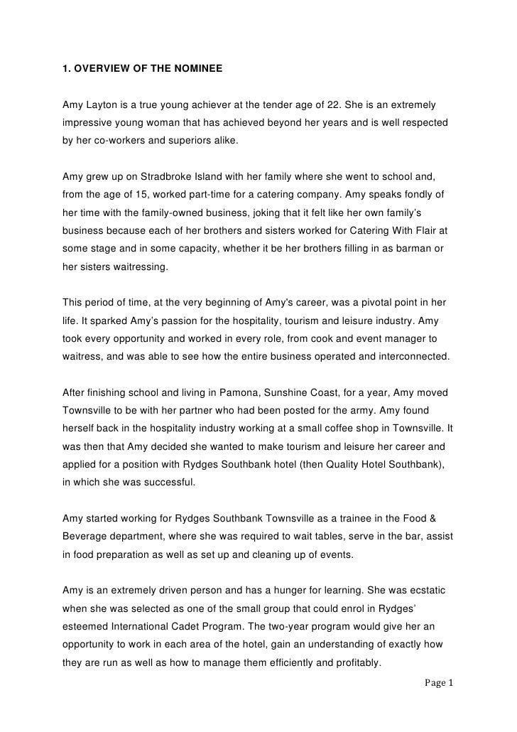 North Queensland Tourism Awards Client Submission