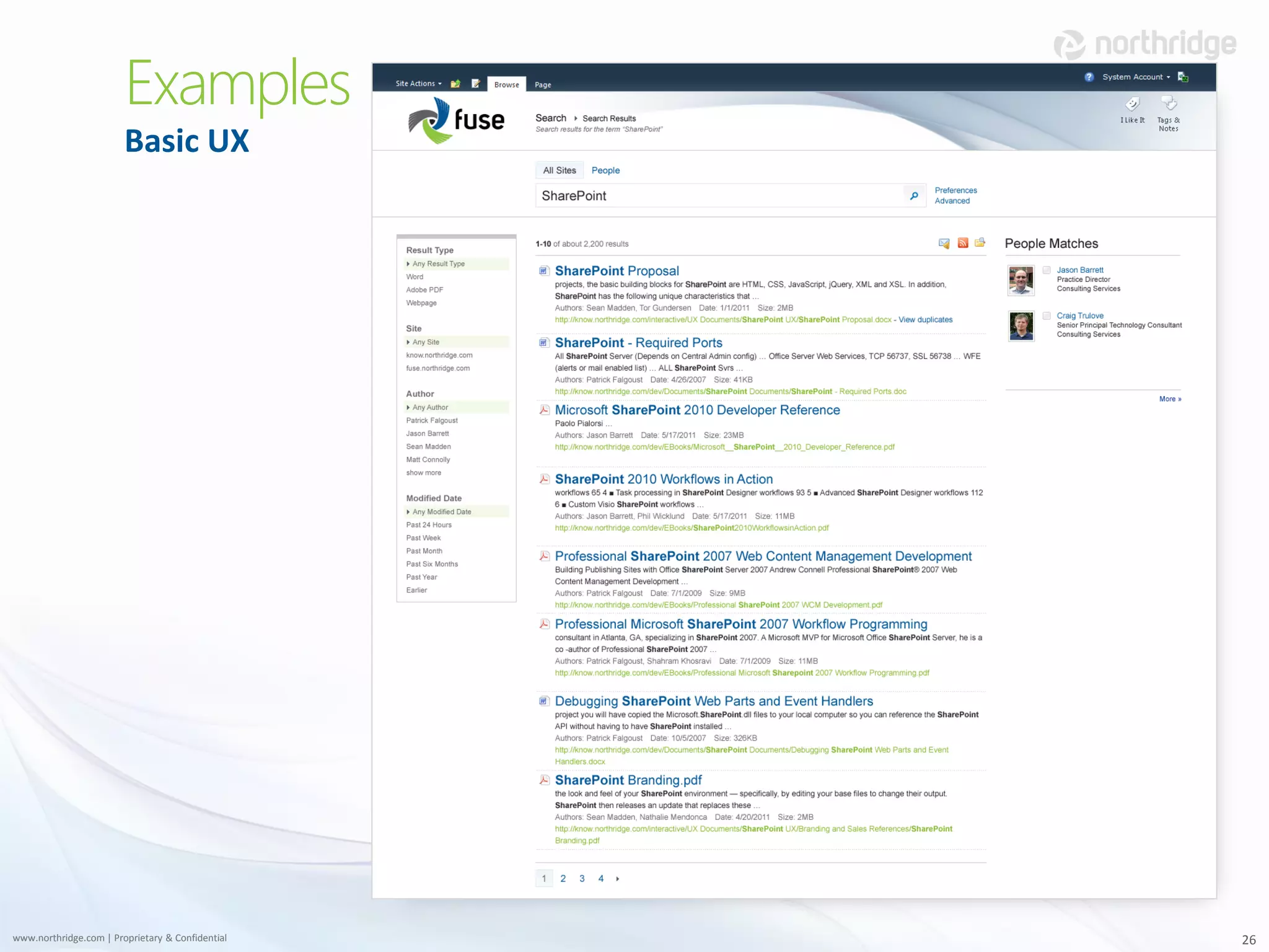 Examples
                        Basic UX




www.northridge.com | Proprietary & Confidential   26
 