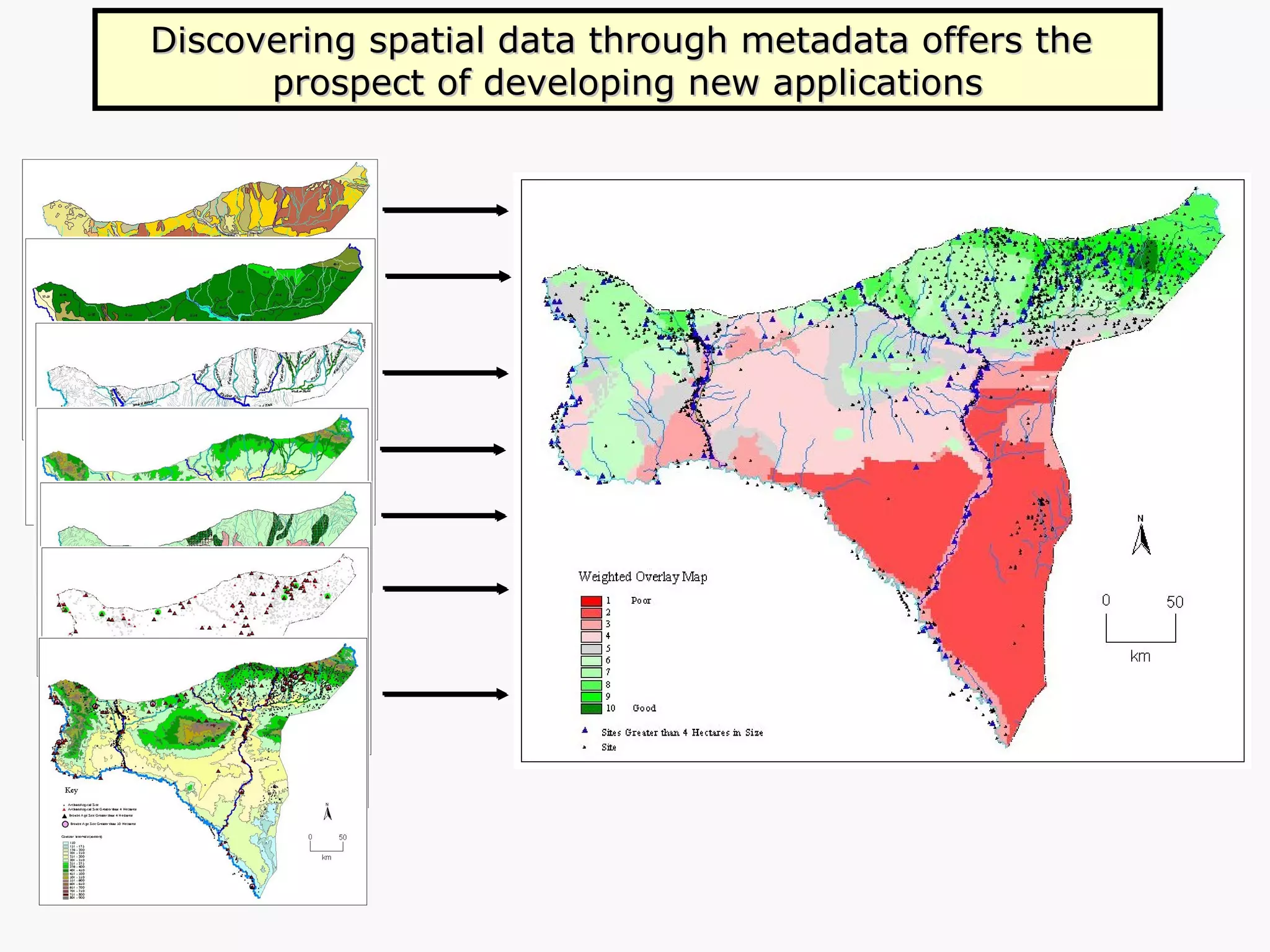 Discovering spatial data through metadata offers the  prospect of developing new applications 