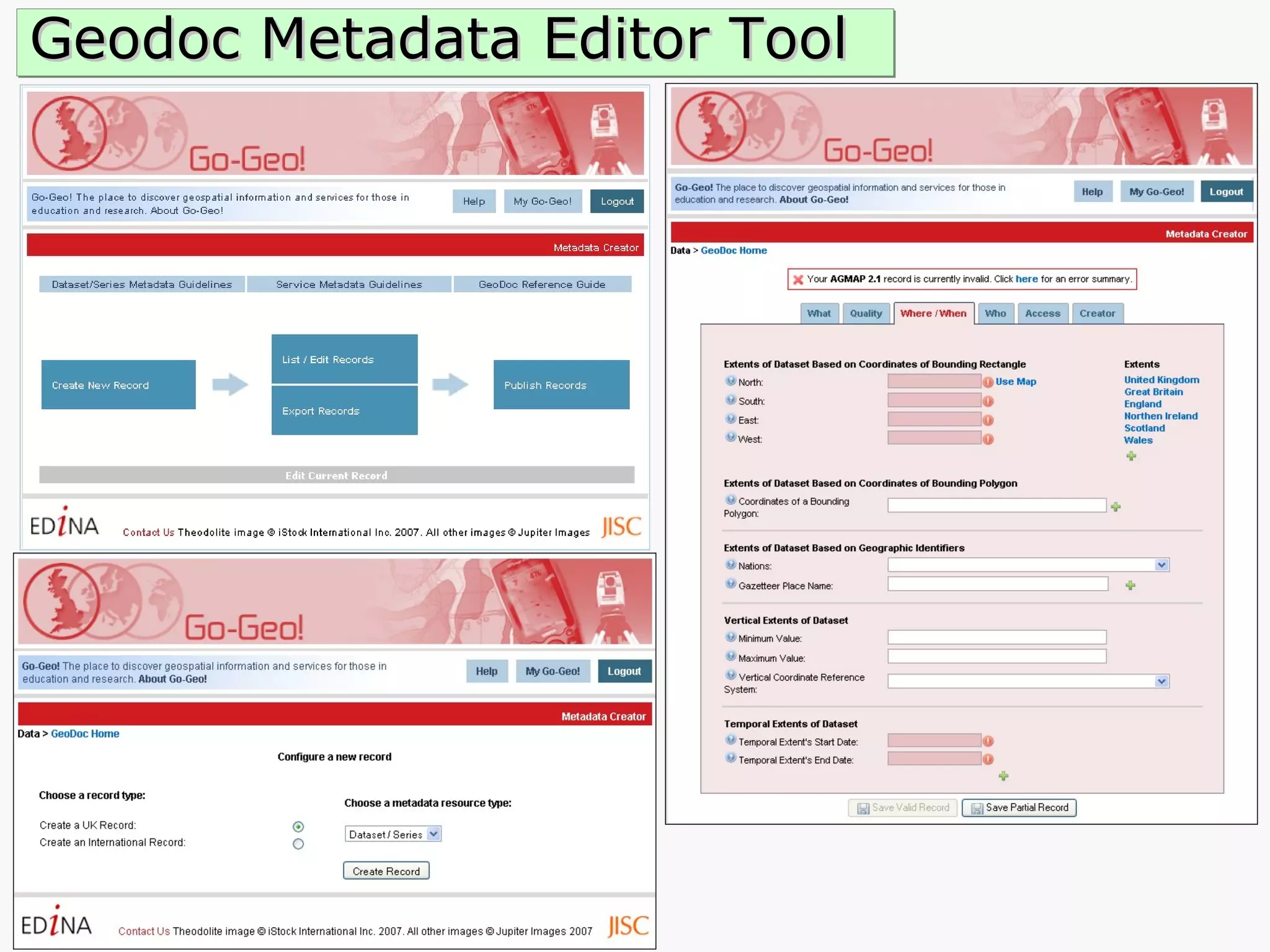 Geodoc Metadata Editor Tool 
