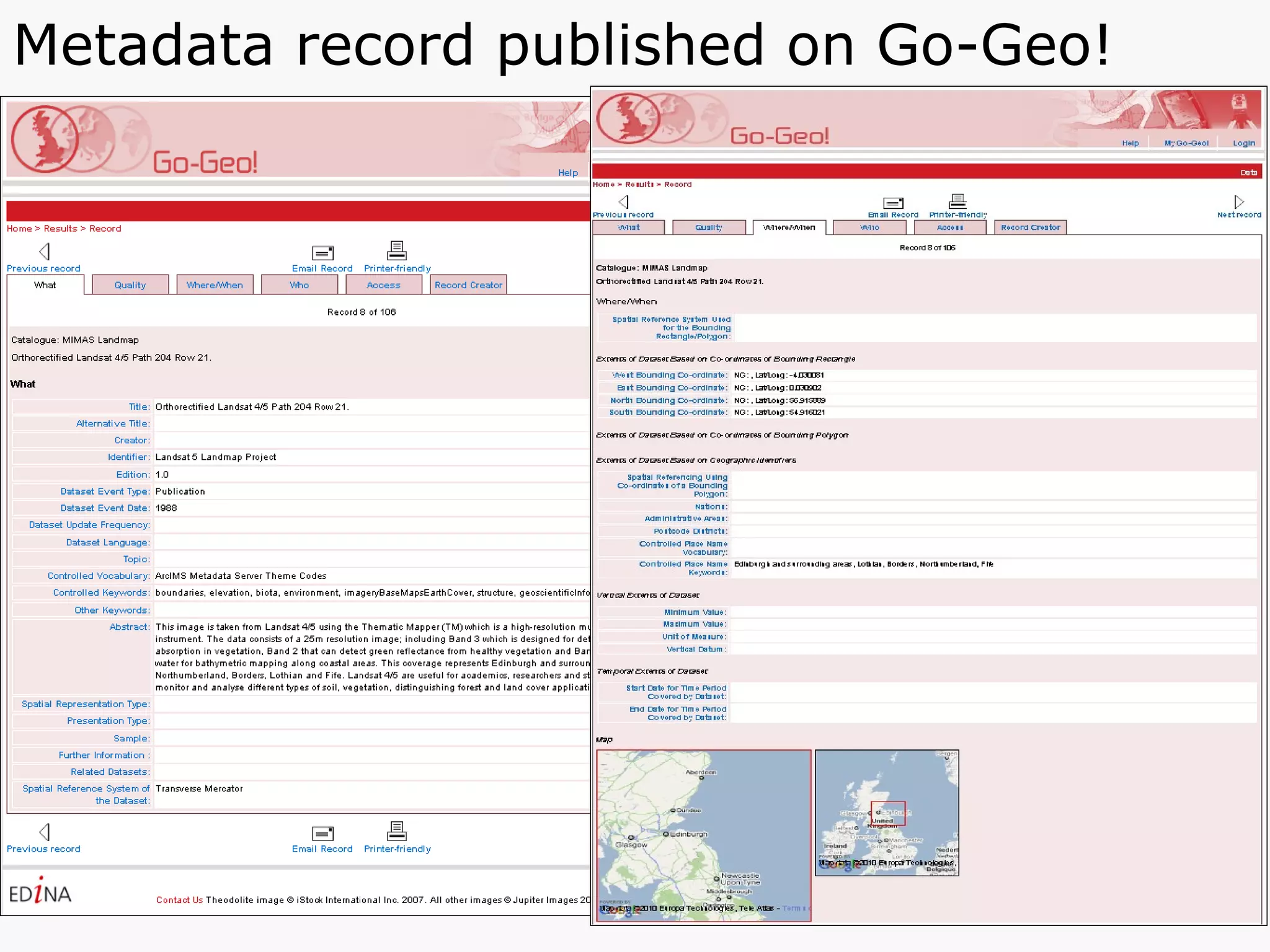 Metadata record published on Go-Geo! 