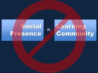 Social
Presence
slides @ patricklowenthal.com
Learning
Community
=
 