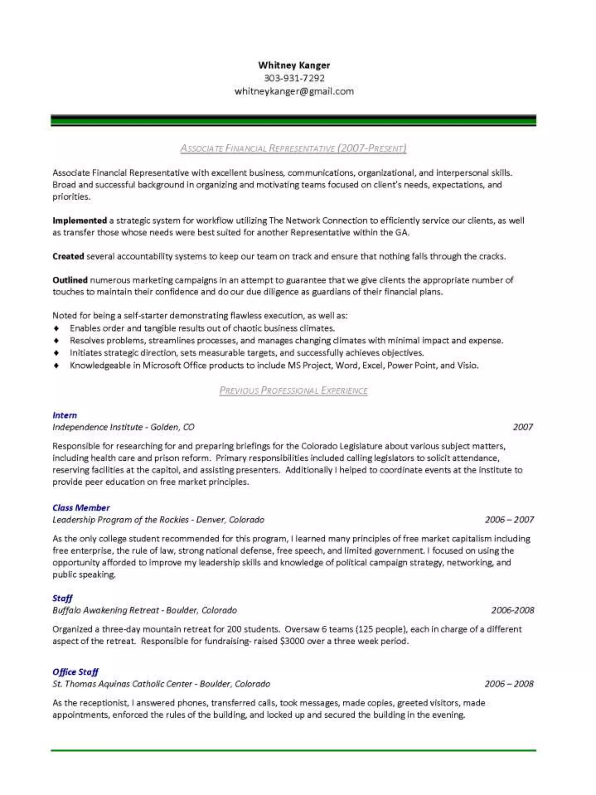 Northwestern Mutual Resume PPTX