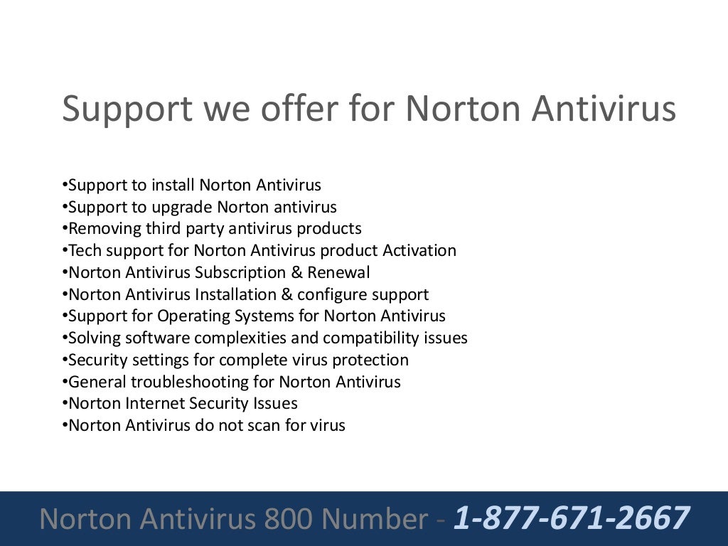 Norton antivirus 800 number