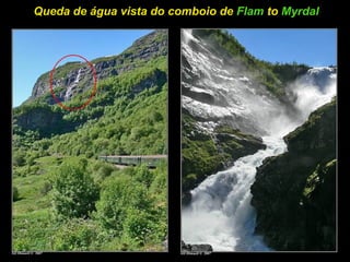 Queda de água vista do comboio de  Flam  to  Myrdal 