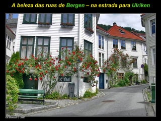 A beleza das ruas de  Bergen  – na estrada para  Ulriken 