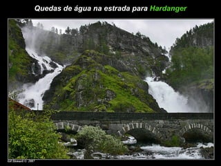 Quedas de água na estrada para  Hardanger 