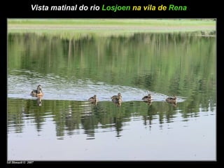 Vista matinal do rio  Losjoen  na vila de  Rena   