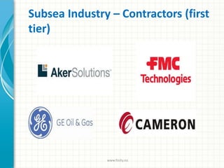 Subsea Industry – Contractors (first
tier)
www.finity.no
 