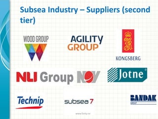 Subsea Industry – Suppliers (second
tier)
www.finity.no
 