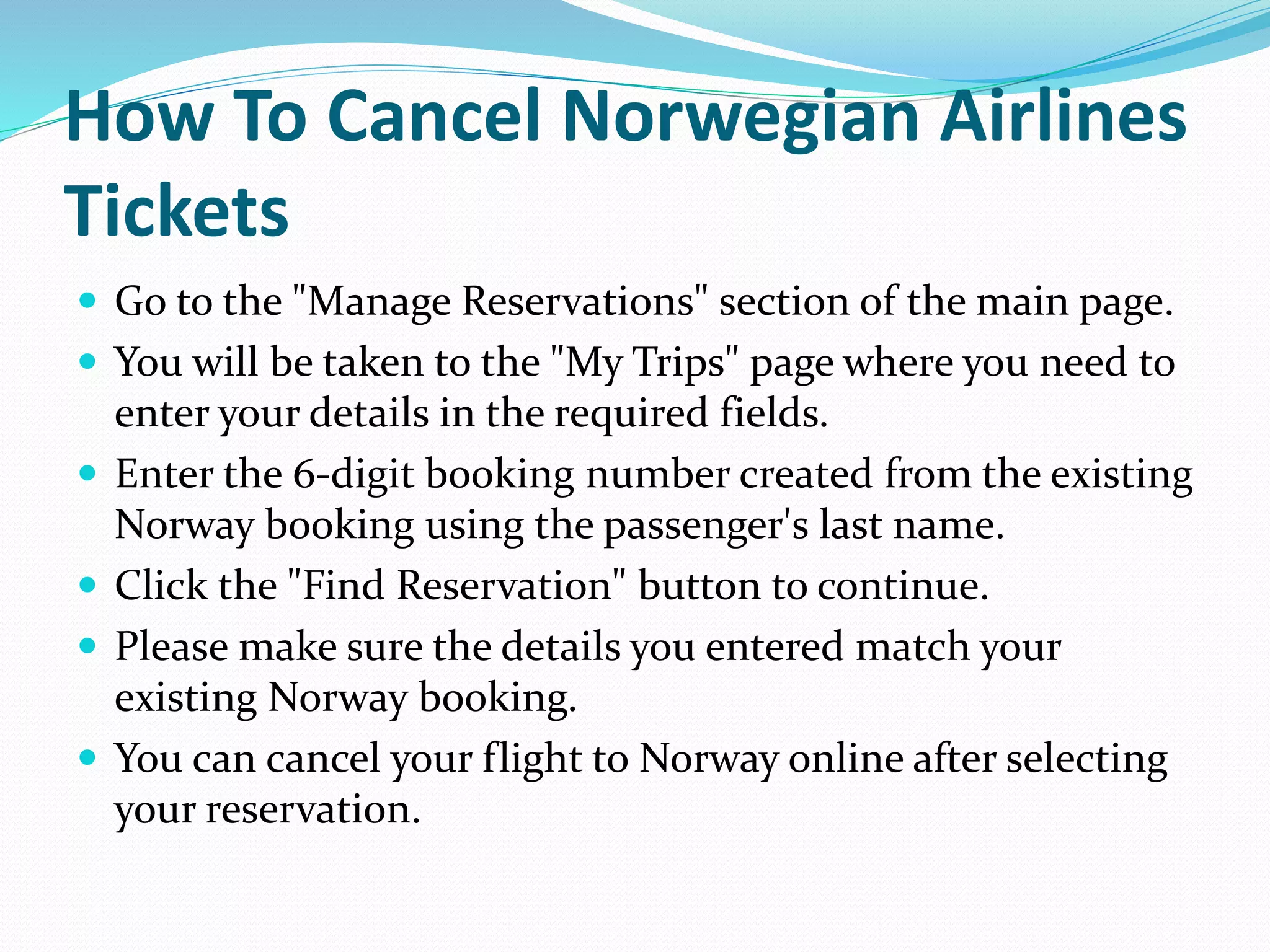 Norwegian Airlines Cancellation Policy | PPT