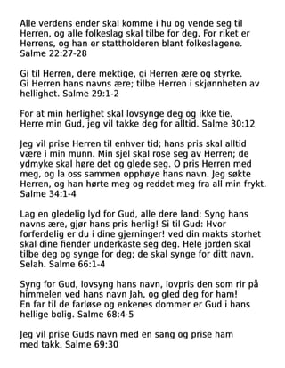 Norwegian Praise Worship Thanksgiving Tract