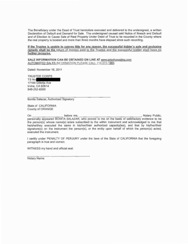 Notice of Trustee's Sale