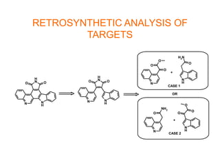 RETROSYNTHETIC ANALYSIS OF
TARGETS
N
HN
ON
H
O
N
H
N
ON
H
O N
H
O
NH2
N
O
O
O
N
H
O
O
O
N
O
NH2
+
+
CASE 1
CASE 2
OR
 