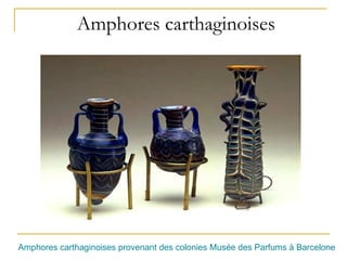 Amphores carthaginoises Amphores carthaginoises provenant des colonies Musée des Parfums à Barcelone  