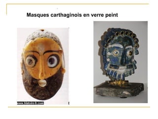 .  Masques carthaginois en verre peint 