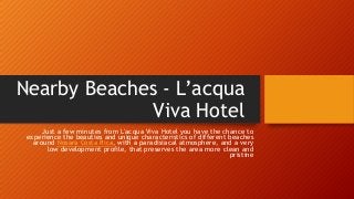 Nearby Beaches - L’acqua
Viva Hotel
Just a few minutes from L'acqua Viva Hotel you have the chance to
experience the beauties and unique characteristics of different beaches
around Nosara Costa Rica, with a paradisiacal atmosphere, and a very
low development profile, that preserves the area more clean and
pristine

 