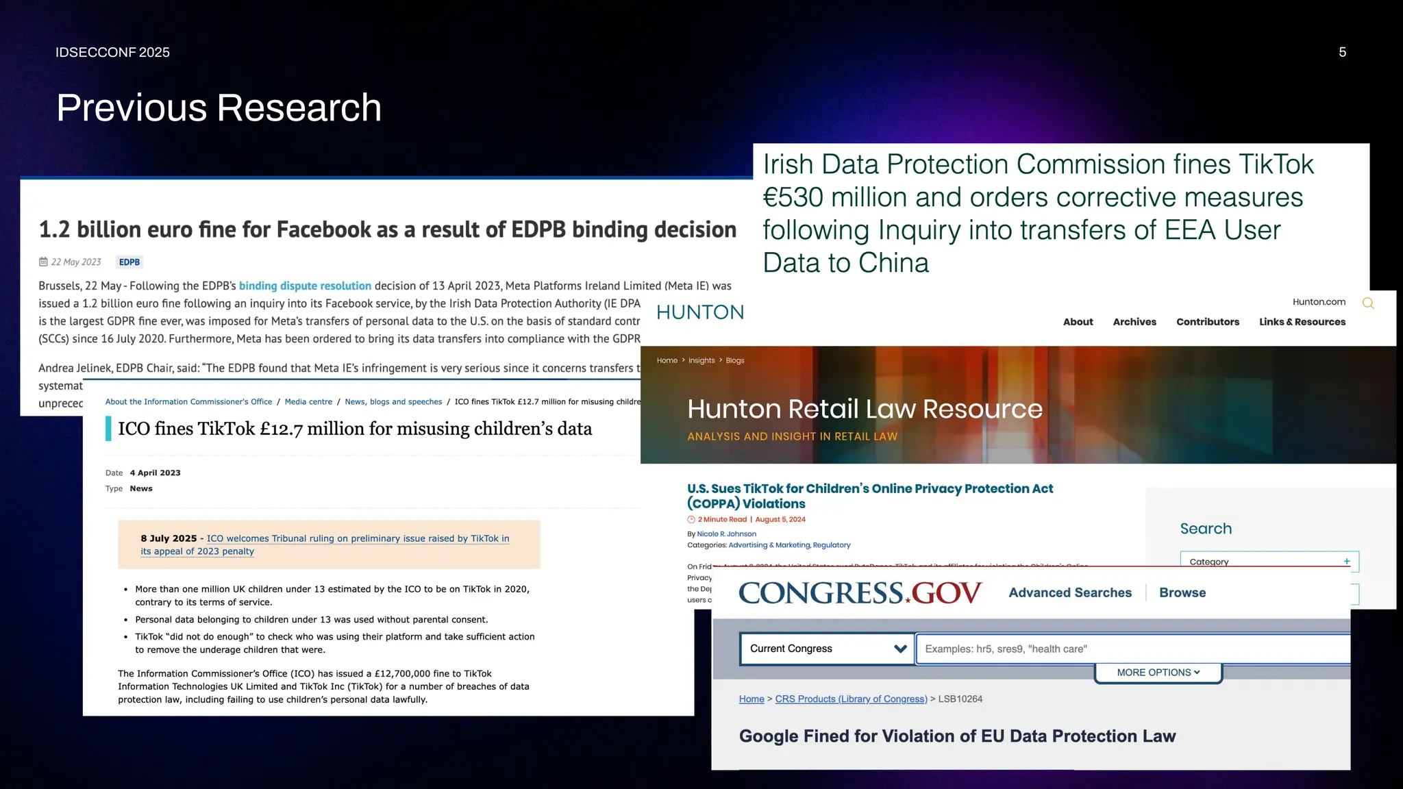 5
IDSECCONF 2025
Previous Research
 