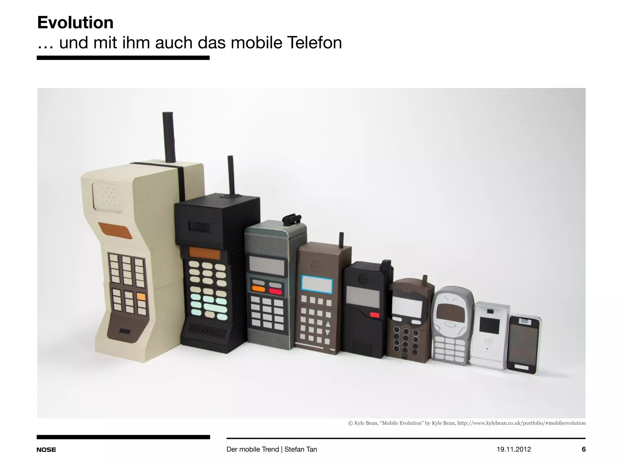 14.05.2013 6
Evolution
… und mit ihm auch das mobile Telefon
Der mobile Trend | Stefan Tan
© Kyle Bean, “Mobile Evolution” by Kyle Bean, http://www.kylebean.co.uk/portfolio/#mobileevolution
 