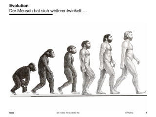 14.05.2013 5
Evolution
Der Mensch hat sich weiterentwickelt …
Der mobile Trend | Stefan Tan
 