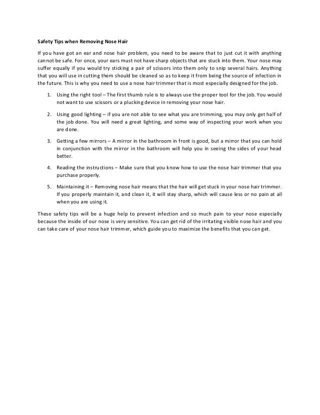Safety Tips When Removing Nose Hair