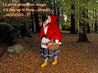 Le petit chaperon rouge 
n’a pas vu le loup… depuis… 
…HOOOOO…!! 
 