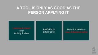 What we got out of it
		
More structure 
 Better visibility 
 Improved learning
A simple and
structured
overview of our
marketing
experiments
Better tracking of
performance by
comparing initial
hypothesis with
actual results
Better
understanding of
what works and not
- and WHY 
 