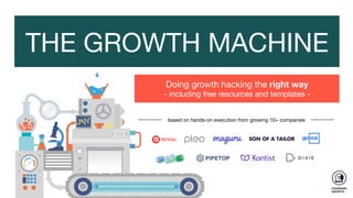 THE GROWTH MACHINE
Doing growth hacking the right way 
- including free resources and templates -
based on hands-on execution from growing 10+ companies
 