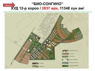 “БИО-СОНГИНО”
ХУД 12-р хороо / 2837 өрх, 11348 хүн ам/
Байршил 6
 