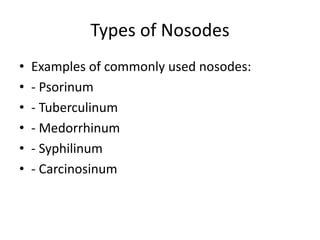Nosode Classification Nosodes in Homeopathy, Understanding the Basis and Applications.pptx