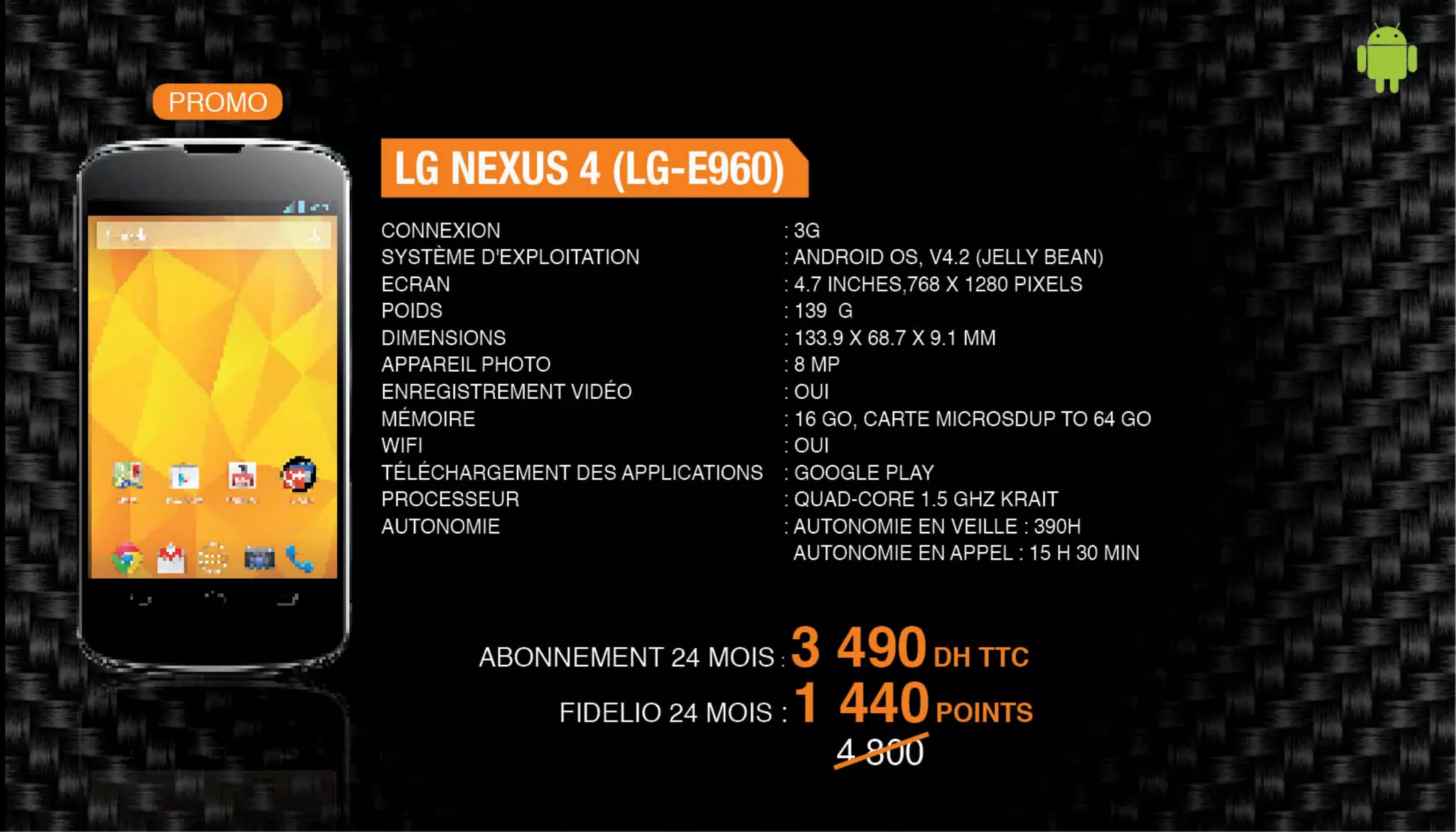 Nos offres Smartphones & Tablettes - Novembre 2014