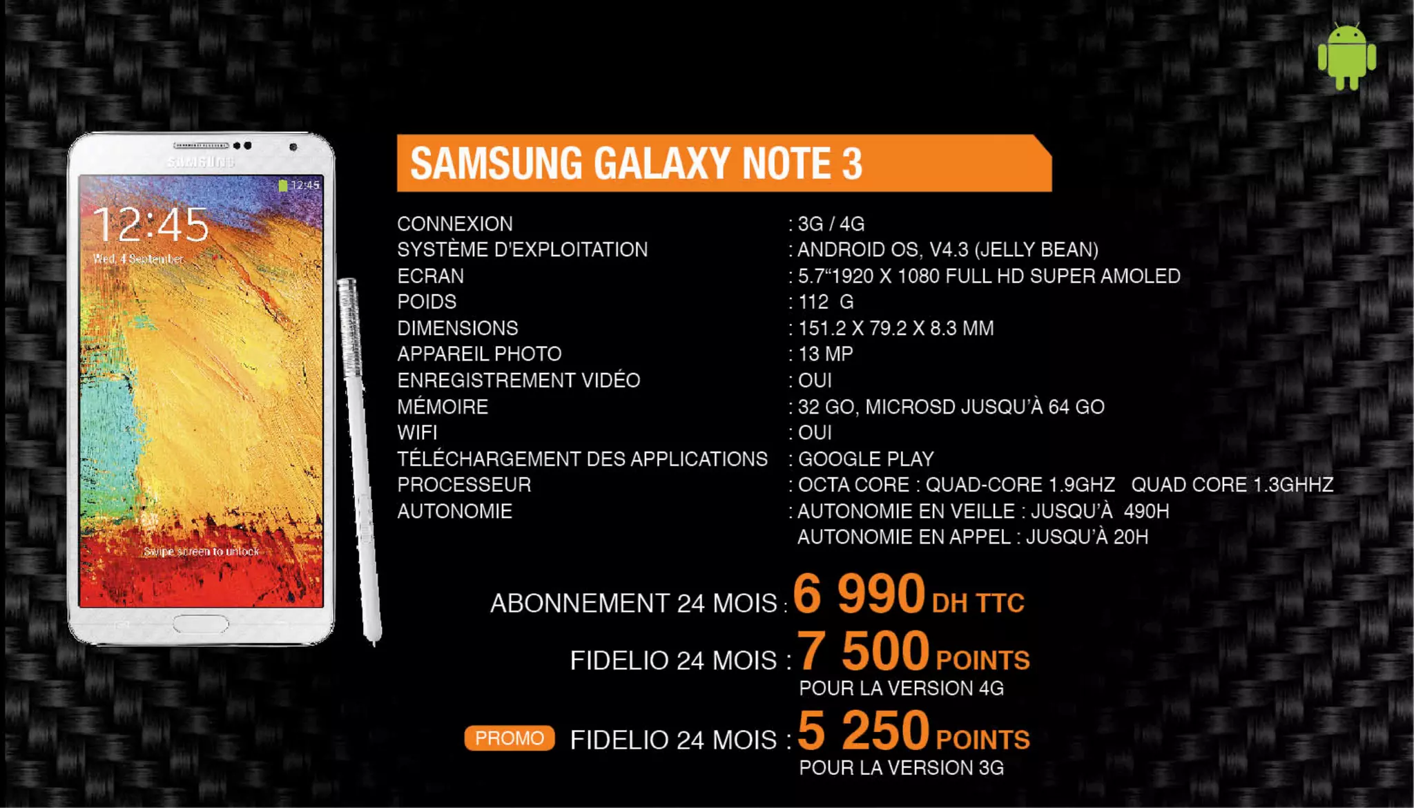 Nos offres Smartphones & Tablettes - Novembre 2014