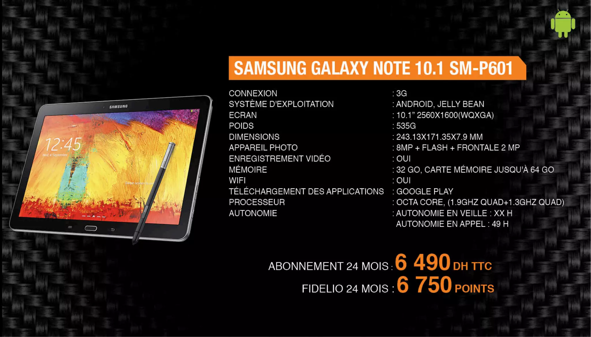 Nos offres Smartphones & Tablettes - Novembre 2014