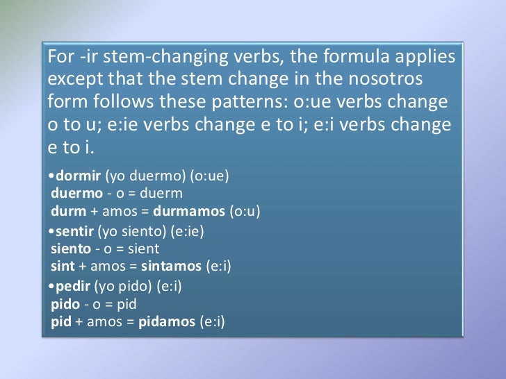 nosotros commands ir in nosotros form